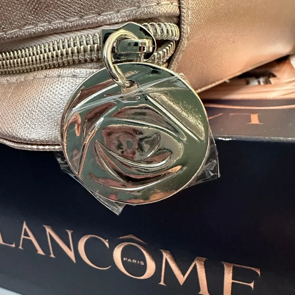 Lancome Metallic Rose Gold Cosmetic‎ Makeup Bag